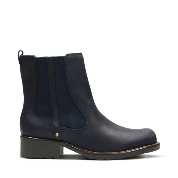 Clarks Womens Orinoco Club Ankle Boots Navy | UK-3894605 - Click Image to Close